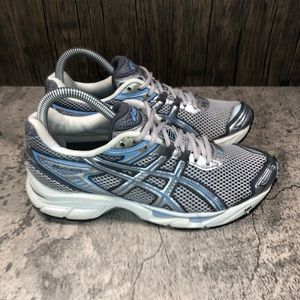 Asics Gel-Phoenix Womens Running Shoes Silver/Blue/White Size 8.5